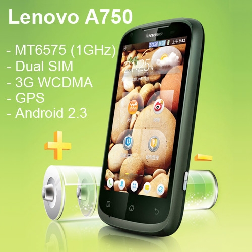 Lenovo A750 - Dual Sim 3G Google Android 2.3 Český jazyk